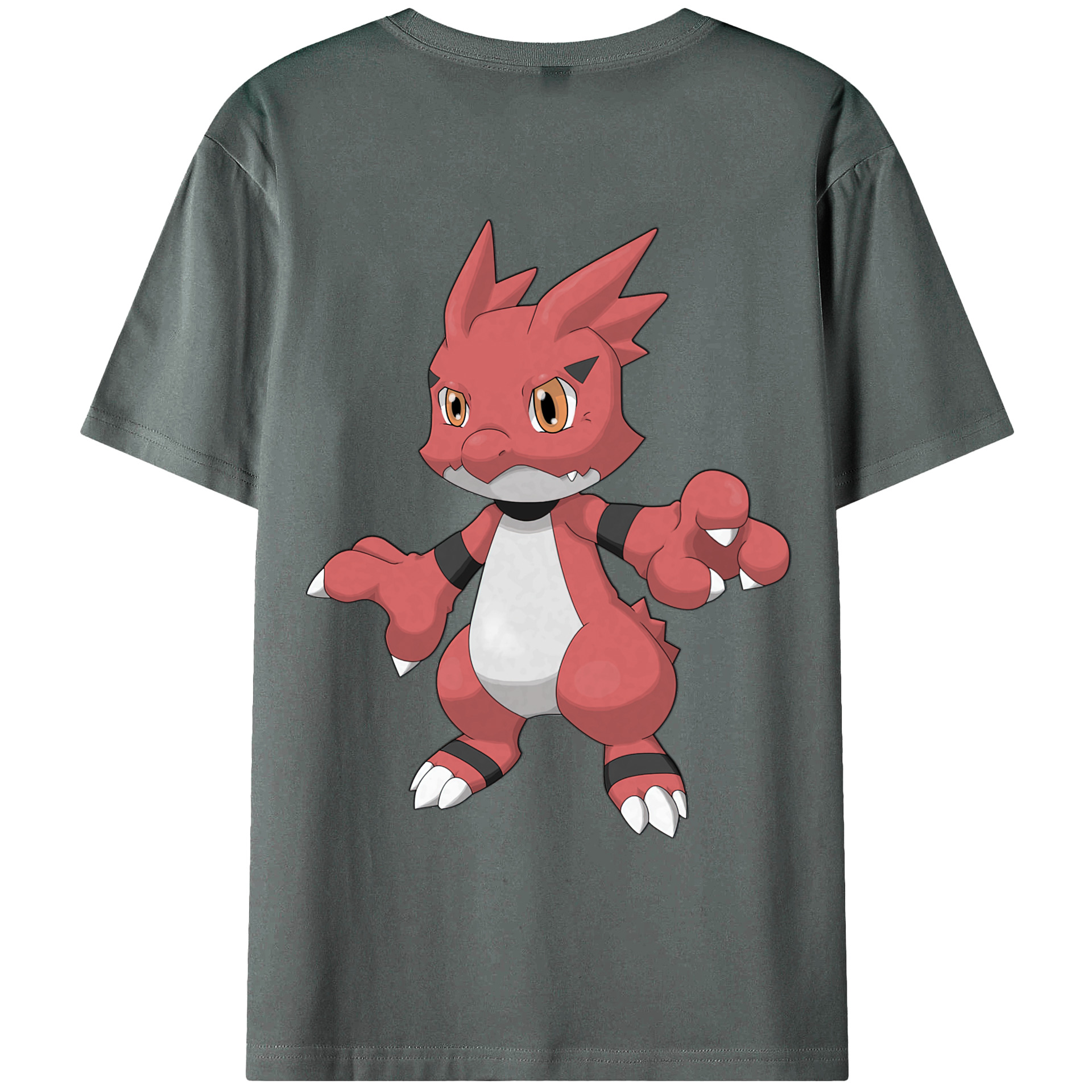 （画像用） Digimon デジタルモンスター/デジモン 綿100％ メンズ半袖Tシャツ（バックプリント） 通気性